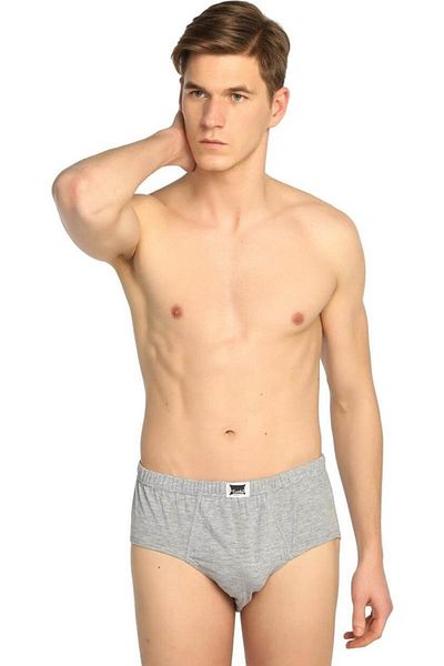 Tutku Men's Gray 3-Pack Cotton Combed Cotton Briefs