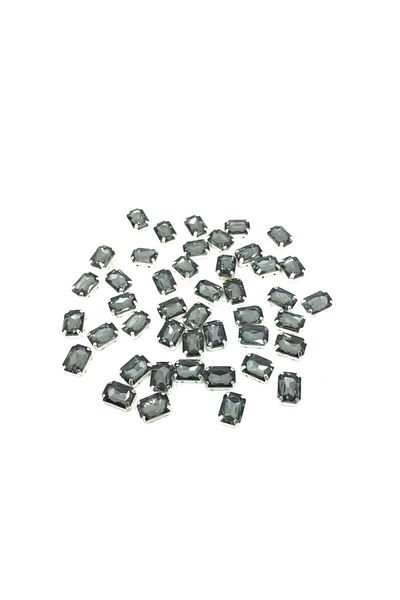 yiğit aksesuar Grey Case Strut Rectangle Glass Stone 10x14 1.4 cm 10 Pieces
