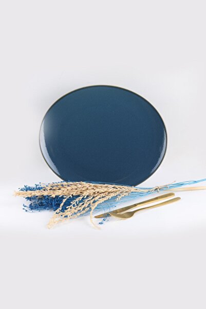 Buket'in Evi أوسكار 32 سم - طبق دائري أزرق فني من Reactive Mc