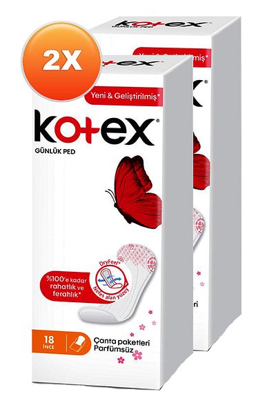 Kotex Thin Daily Perfume-Free Pad 18 Pieces Set of 2