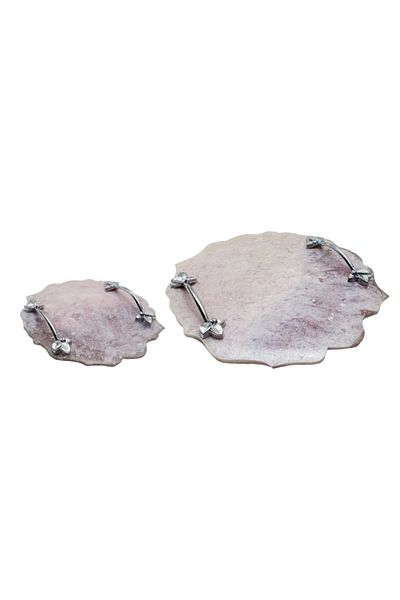 Yavuz Süs Serrated Cut Epoxy Tray Set Silver