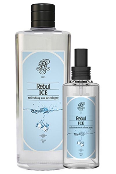 Rebul Kolonya Ice 250 ml 100 ml (SPREY) Cam Şişe Set - Buz Ferahlığı