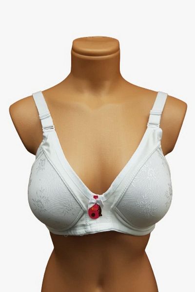 AtaGiyim Sutien de damă, alb, din jacquard, fără sârmă, cu model