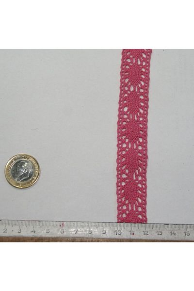 tuhafiyecimiz Pink Colored Cotton Lace 22 mm