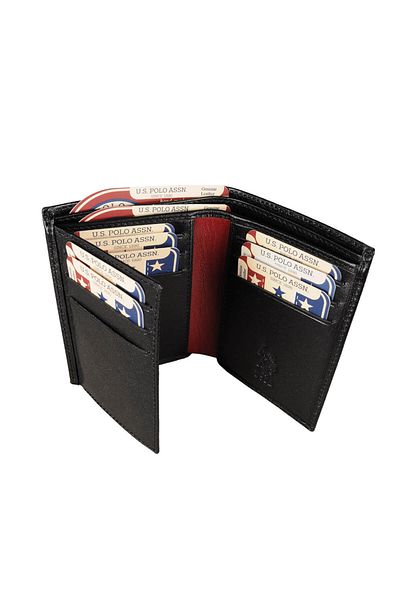 U.S. Polo Assn. Plcz8384 Portofel negru pentru bărbați