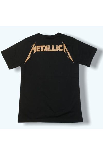 Atlantis Unisex Black Metallica Guitar Guitar Rock Tshirt