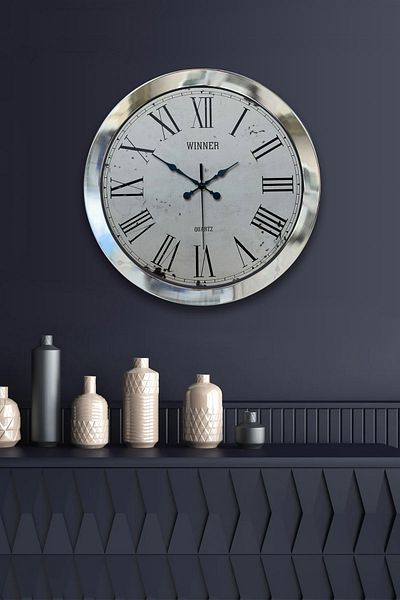 Kasva Concept Gift 36 cm Chrome Metal France Wall Clock