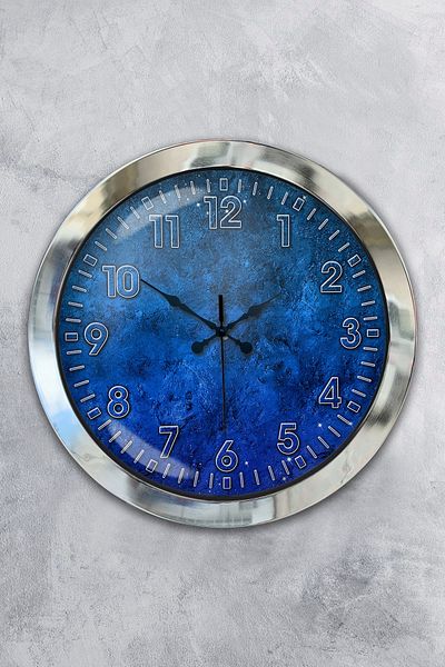 Kasva Concept Gift 36 cm Chrome Metal Class Wall Clock