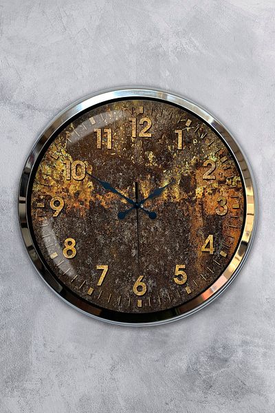 Kasva Concept Ceas de perete decorativ cadou 40 cm din metal cromat de culoare retro