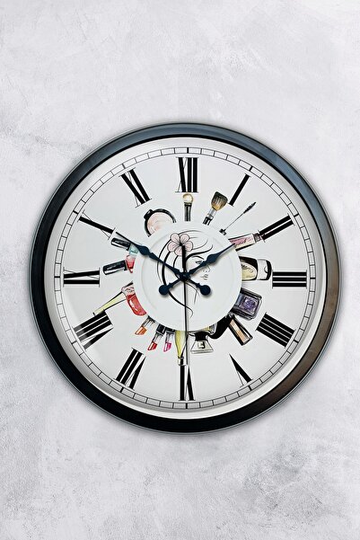 AİB STORE Ρολόι τοίχου σαλονιού ομορφιάς 40 εκ. Μαύρο μεταλλικό