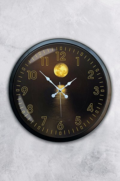 AİB STORE هدية ساعة حائط معدنية سوداء اللون مقاس 40 سم