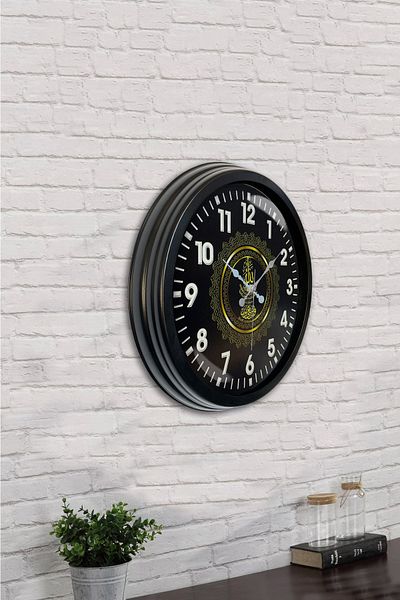 Kasva Concept Cadou 40 Cm Ceas de Perete Metal Negru Verse