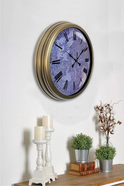 Kasva Concept Gift 40 cm Antique Metal Creter Wall Clock
