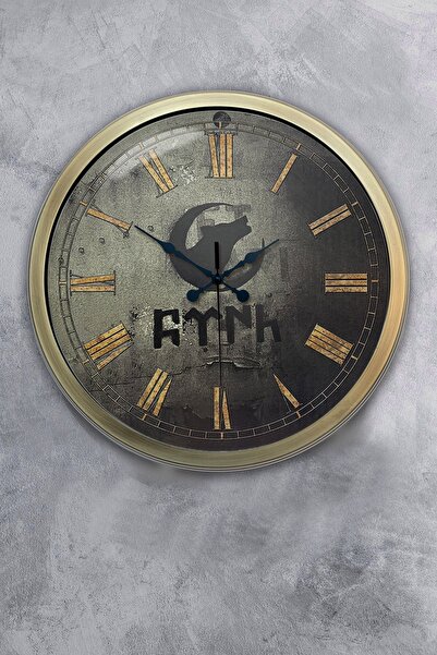 Platin Saat ساعة حائط تركية من المعدن العتيق مقاس 40 سم