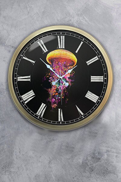 Dream Gift ساعة حائط قنديل البحر المعدنية العتيقة مقاس 40 سم