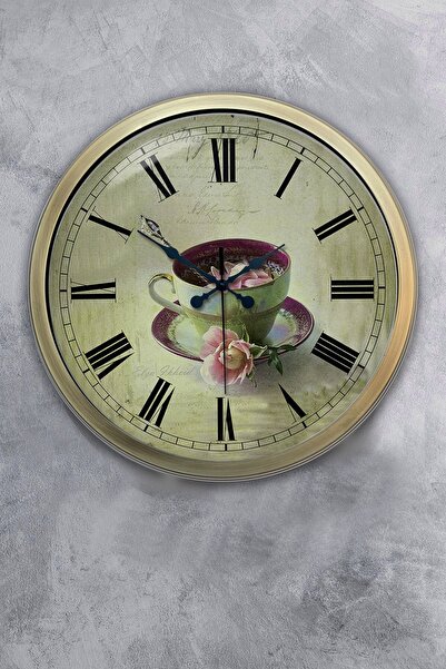 Platin Saat هدية ساعة حائط معدنية عتيقة مقاس 40 سم للمقهى