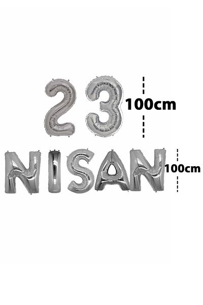 Parti dolabı 23 April Written Foil Balloon Decoration Set