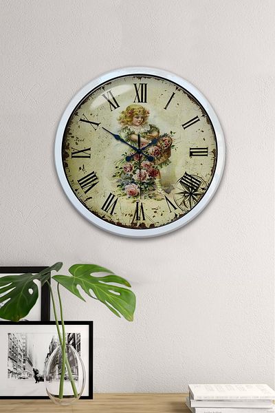 Kasva Concept Cadou 40 Cm Ceas de Perete Metal Alb