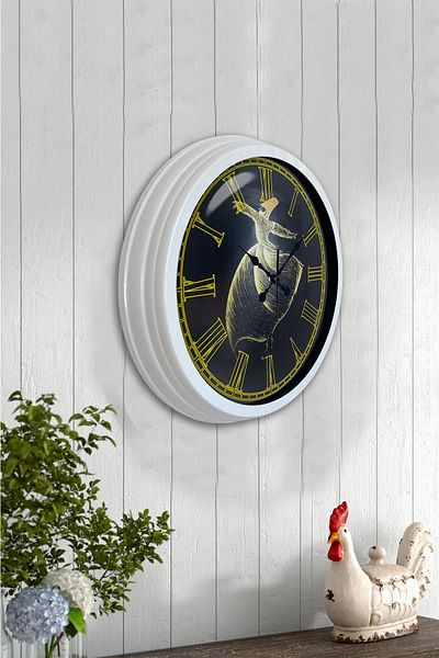 Kasva Concept Gift 40 cm White Metal Mevlana Wall Clock