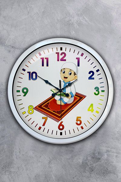 Kasva Concept 40 cm White Metal Children's Room Wall Clock