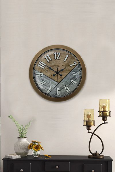Kasva Concept 36 cm Antique Metal Classy Wall Clock