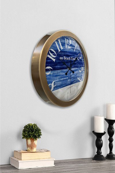 Kasva Concept Gift 36 cm Antique Metal Beach Time Wall Clock