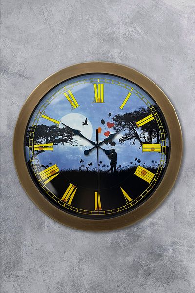 Kasva Concept Gift 36 cm Antique Metal Love Wall Clock