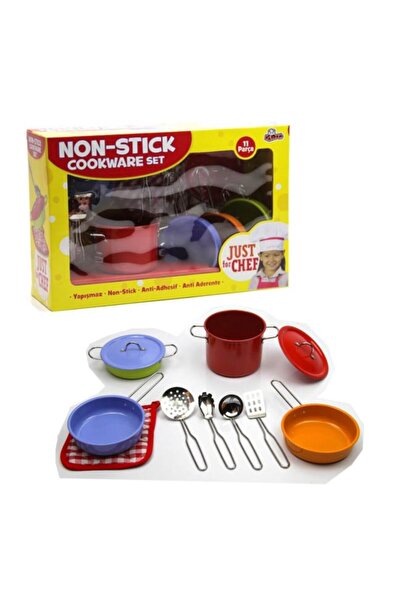 Vardem Colorful Toy Pot and Pan Set (11 Pieces - Metal)