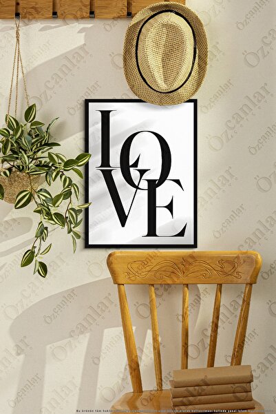 ÖZCANLAR ÇERÇEVE Love Temalı Çerçevesiz Çerçeve Görünümlü 1 Parça Mdf Duvar Tablo Tekli Mdf Tablo Set
