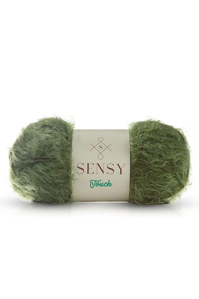 SENSY Premium Touch Hand Knitting Yarn Blouse Sweater Yarn Fur Look Yarn Scarf Beanie Plush Toy Yarn Khaki