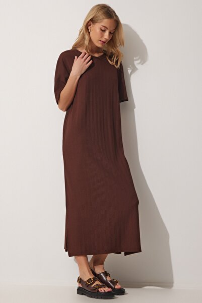 Happiness İstanbul Dress - Brown - Basic