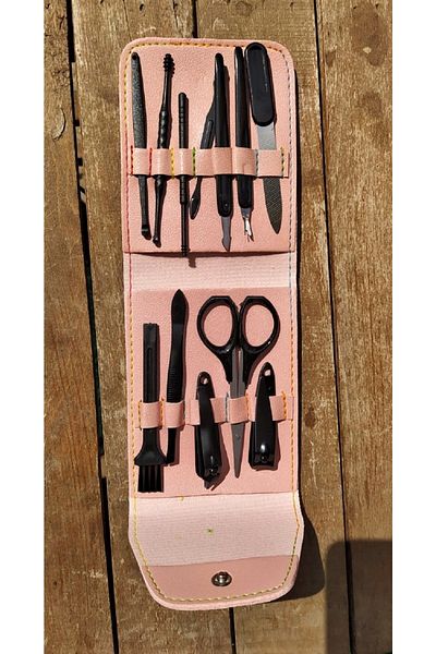 MONİCATİME 12 Piece Manicure - Pedicure Set (with Surprise Colored Leather Bag)
