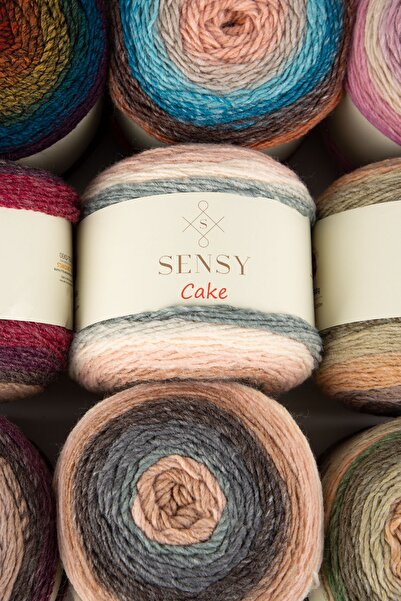 SENSY Premium Cake El Örgü Ipi Şal Bluz Aksesuar Ipi Ebruli Ip