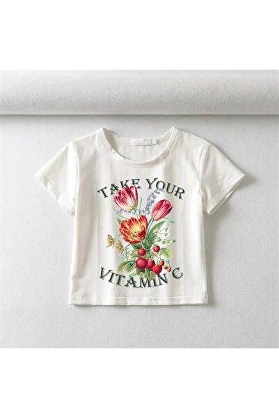 Touz كيوت كيوت تيك يور فيتامين سي مطبوع وايت كروب