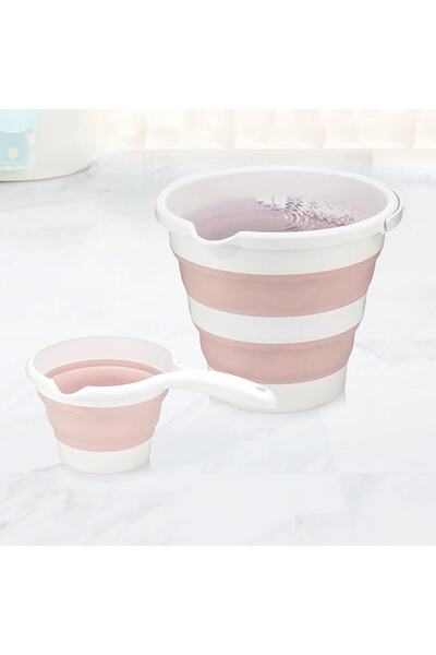 Pazarika Pembe Katlanabilir Kova Ve Pembe Katlanabilir Maşrapa