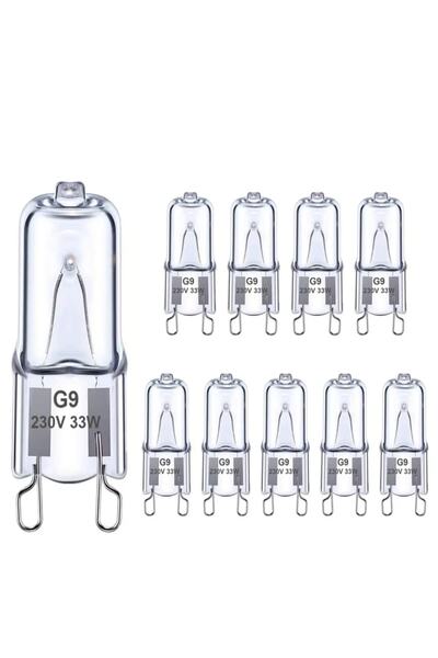 Diplomat 10'Lu Paket 40w Sarı ışık G9 Duylu Halogen Light C Enerji Klasik Şeffaf Kapsül Ampul