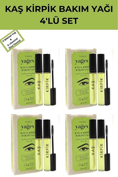 Yağevi Eyebrow Eyelash Care Oil Set of 4