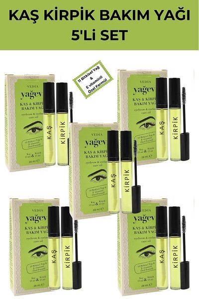Yağevi Eyebrow Eyelash Care Oil Set of 5