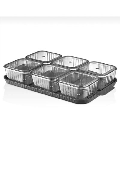 KÜÇÜK EW Breakfast Plate Set 13 Pieces Breakfast Set with Airtight Tray and Lid