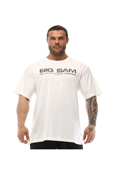 Big Sam White Relaxed Fit Flexible T-Shirt 2711
