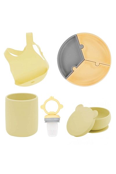 OiOi 5 Piece Silicone Puzzle Nutrition Set
