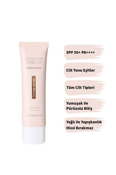LA BONITA Labonıta Tone Up Sun Cream - Skin Tone Equalizing and Brightening Sun Cream 50g