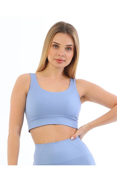 secret moda Bustieră cu bretele groase, cu nervuri albastre