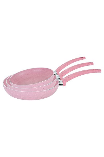 blueline Set of 3 Granite Pans - Fireproof and Nonstick