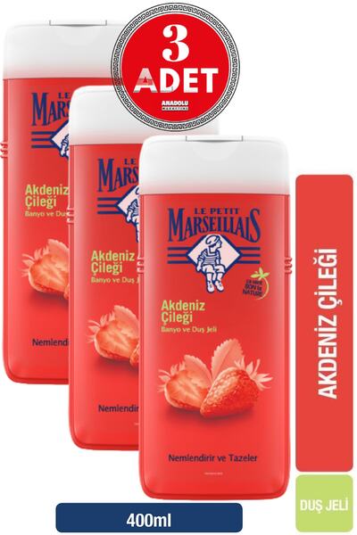 Le Petit Marseillais Duş Jeli Akdeniz Çileği 400 Ml 3 Adet