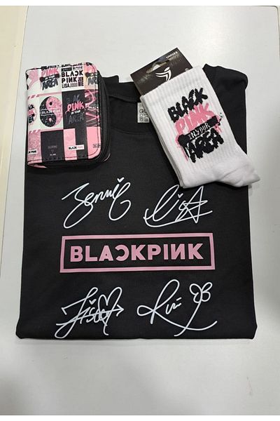 GC GÖKHAN CLUB Blackpınk T Shirt Πορτοφόλι Κάλτσες