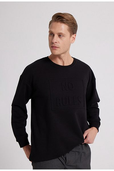 Twn Oversize Black 100% Cotton Sweatshirt