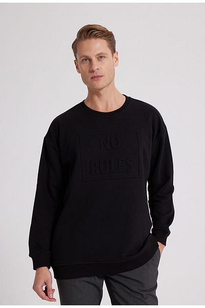 Twn Oversize Black 100% Cotton Sweatshirt