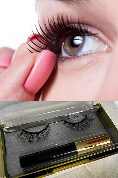 mrcans Manyetik Mıknatıslı Doğal Ipek Takma Kirpik Eyeliner Hediyeli Yüksek S...