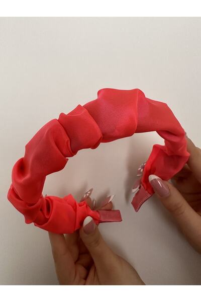 alsaccessories Coroană de păr din satin cu șnur de culoare fucsia, ac de păr